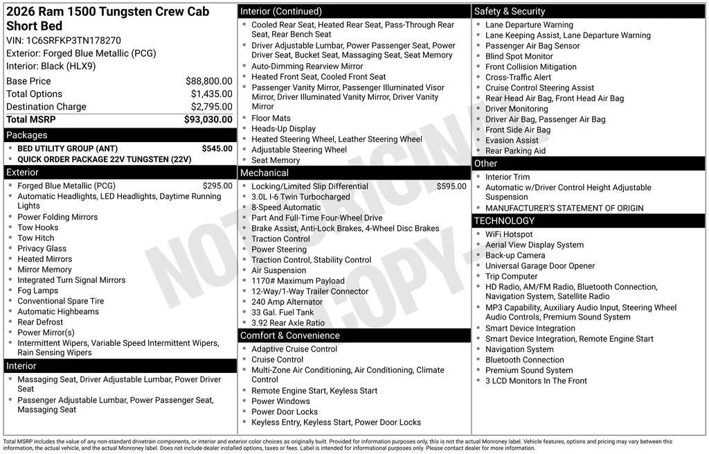 ram ram 1500 pickup 2026 1C6SRFKP3TN178270 image ram ram 1500 pickup 2026 1C6SRFKP3TN178270 image